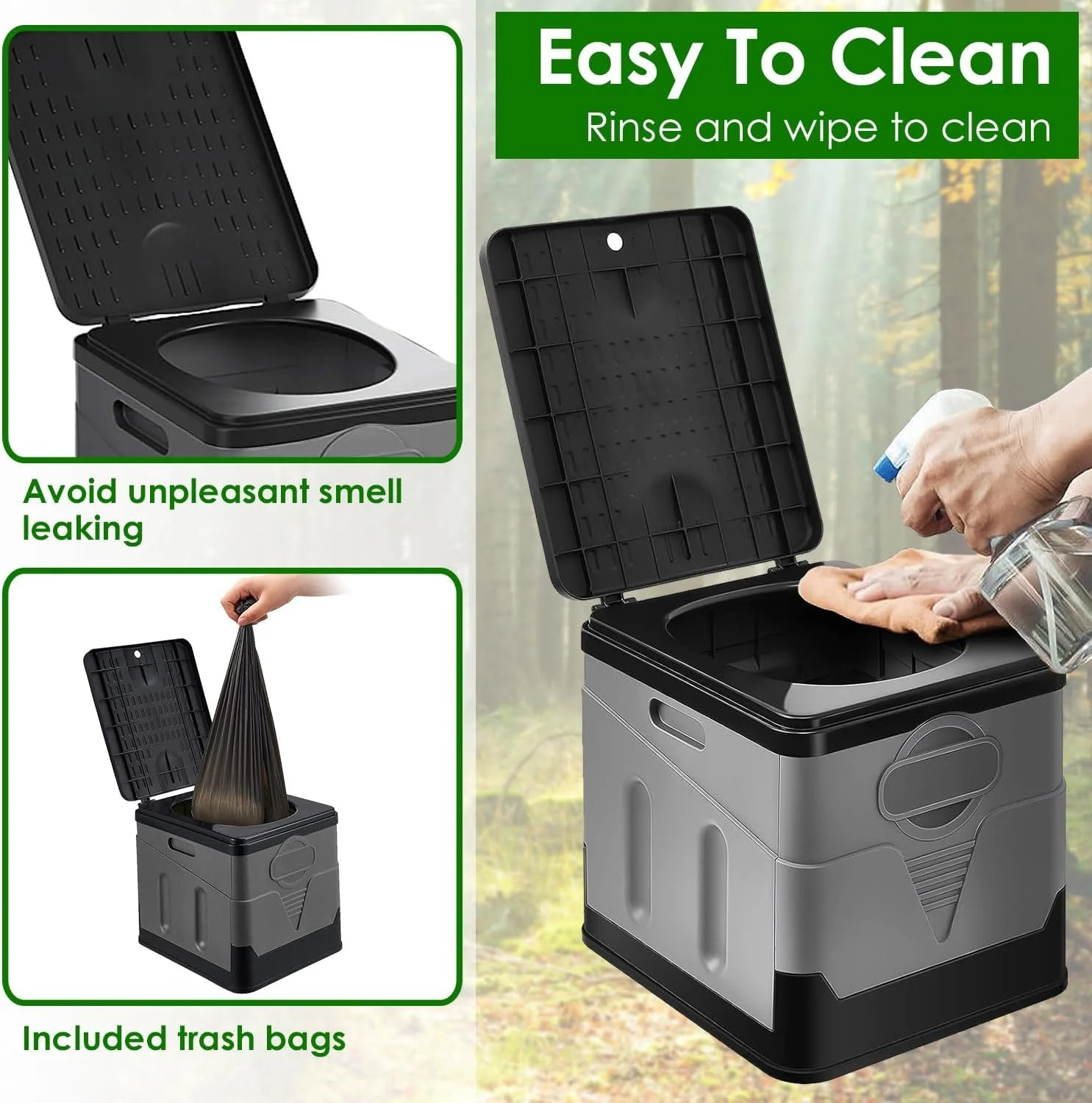 Toilettes Portables de Camping avec sac de Transport - HY25585 - Image 2